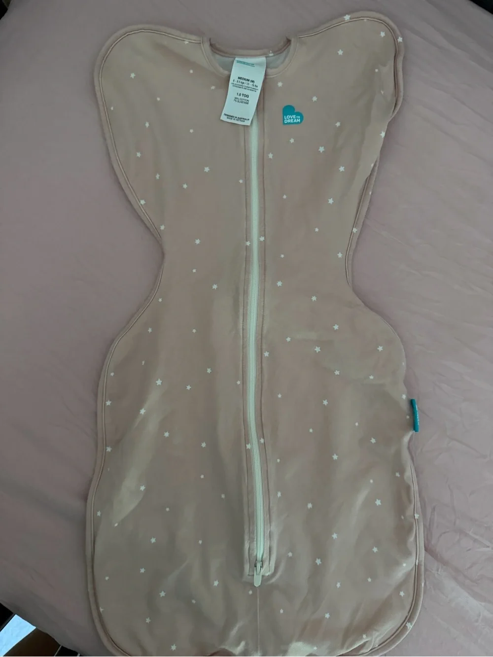 Love To Dream Pink Star Swaddle BagOne-Piece